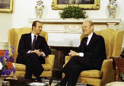 President Gerald R. Ford and King Juan Carlos I of Spain Meeting in the Oval Office