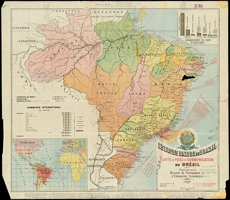 Carte de voies de communication du Brésil