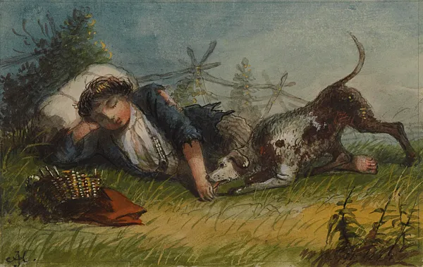 Beggar Boy and His Dog
