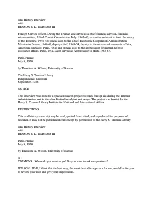 Oral History Interview with Benson E. L. Timmons III