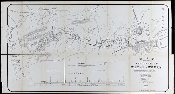 Map of the proposed New Bedford Waterworks