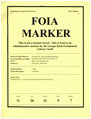 National Assoc. of Towns and Townships 9/6/91 [OA 8327] [1]