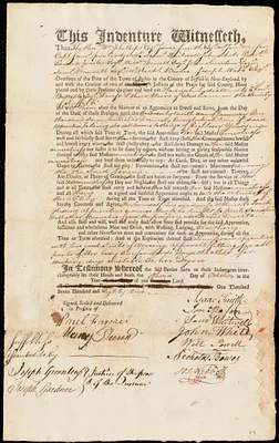 Hannah Lydiett indentured to apprentice with Ebenezer Battelle of Dedham, 3 October 1782