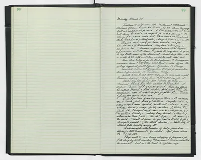 Handwritten journal entry for March 24, 1969