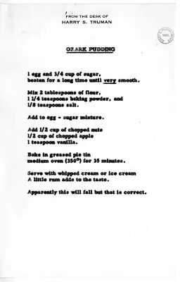 Recipe for Ozark Pudding