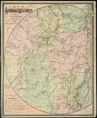 Map of the Adirondack wilderness