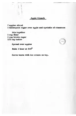 Recipe for Apple Crunch