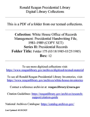 Folder 175 (03/18/1985-03/25/1985)