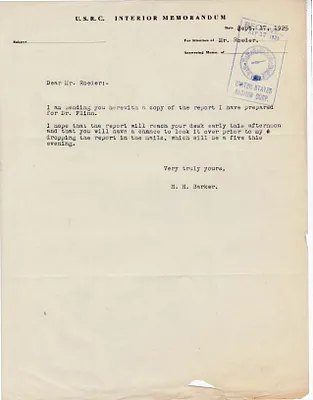 Memorandum to Mr. Roeder [A. Roeder], September 17, 1925