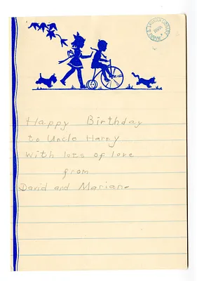 Birthday Note from David and Marian Wallace to Harry S. Truman