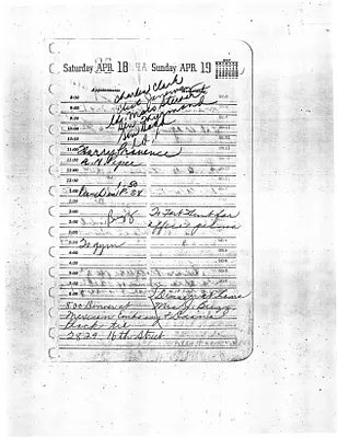 Lyndon Johnson's 1959 Desk Diary, beginning 4/18/1959