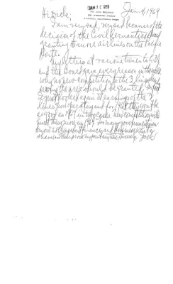 Transition Office: Public Correspondence: (01/04/1969)