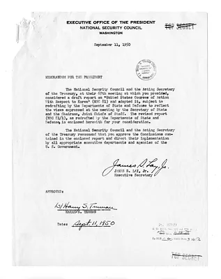 National Security Council Report 81/1, Report to the President by the National Security Council on United States Courses of Action with Respect to Korea