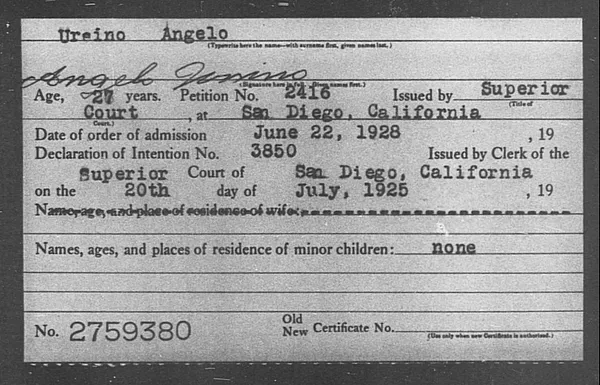 Ureino, Angelo - 1928