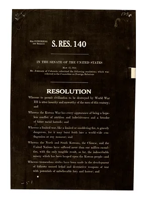 Senate Resolution Number 140, in the Senate of the United States