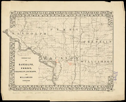 Township map of Randolph, Perry, Franklin, Jackson, and Williamson Counties