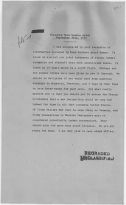 Winston Churchill to Franklin D. Roosevelt