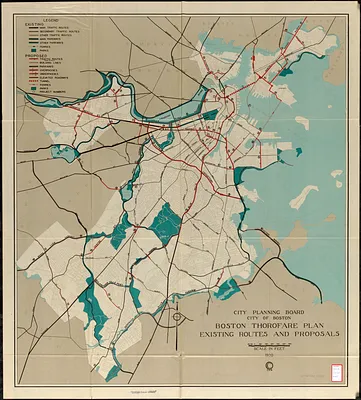 Boston thorofare plan existing routes and proposals