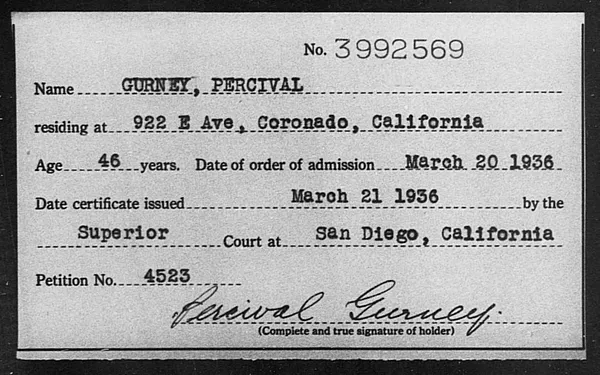 Gurney, Percival - 1936