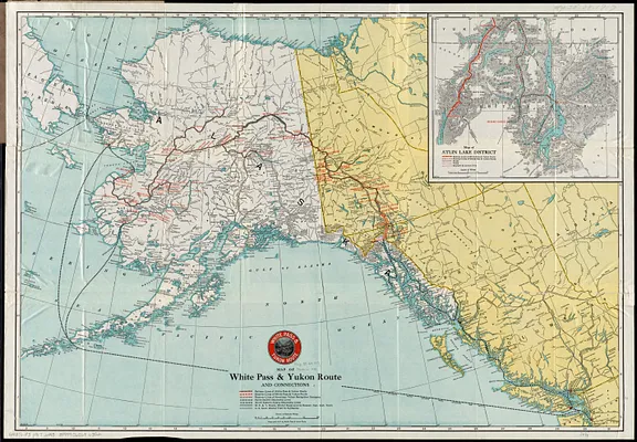 Map of White Pass & Yukon Route and connections