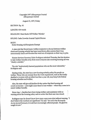 Welfare - State Facts - New Mexico [2]