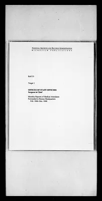 Monthly Reports of Medical Attendants Forwarded to Bureau Headquarters, Feb. 1866-Dec. 1868