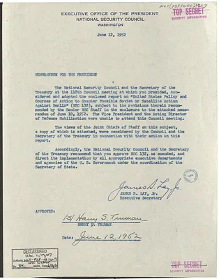 Memorandum from James S. Lay, Jr. to President Harry S. Truman