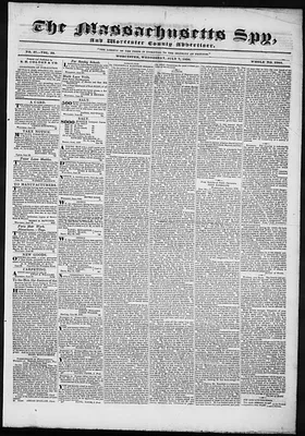 The Massachusetts Spy, and Worcester County Advertiser