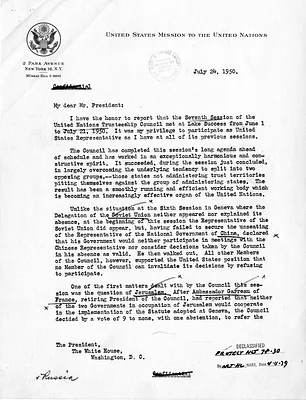Correspondence Between President Harry S. Truman and Francis B. Sayre with Related Material