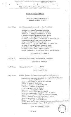 President's Schedule