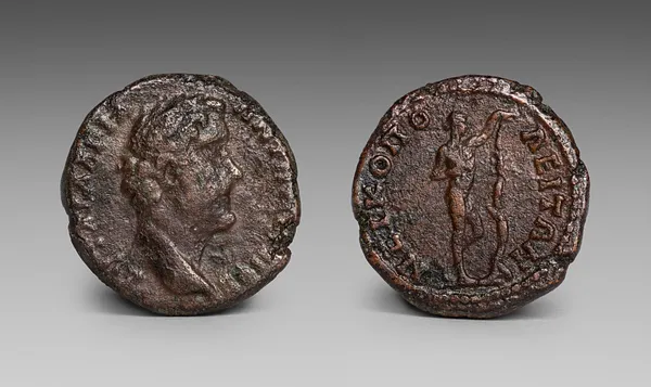 Provincial Coin: Head of Antoninus Pius (obverse); Apollo Sauroktonos (reverse)