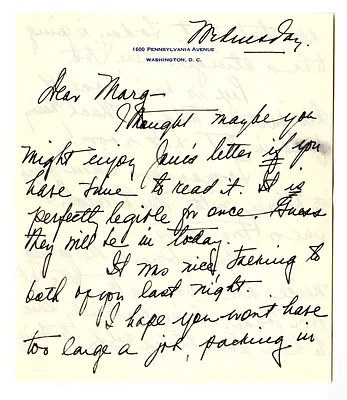 Letter from Bess W. Truman to Margaret Truman