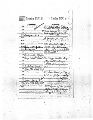 Lyndon Johnson's 1958 Desk Diary, beginning 11/8/1958