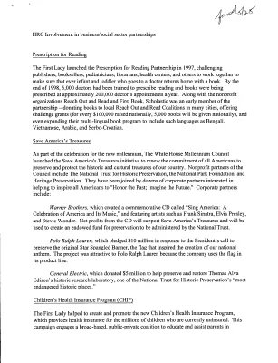 HRC [Hillary Rodham Clinton] Involvement in Business Partnerships