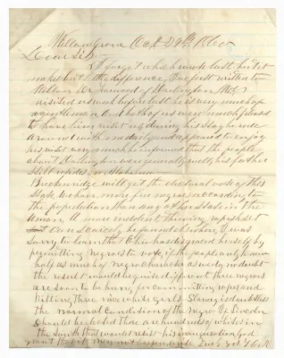 Letter by Theophilus Gates Rogers to His Sister