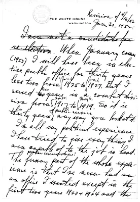 Longhand Note of President Harry S. Truman