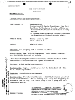 June 27, 1975 - Ford, Kissinger, Senator Jacob K. Javits