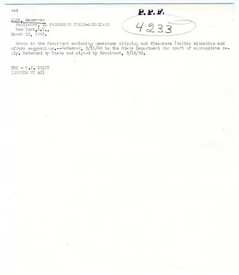 Cross Reference Memorandum