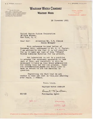 Letters Received to C.H. Dimick, November 29, 1921