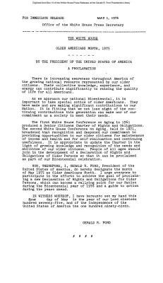 Older Americans Month, 1975 [Proclamation]
