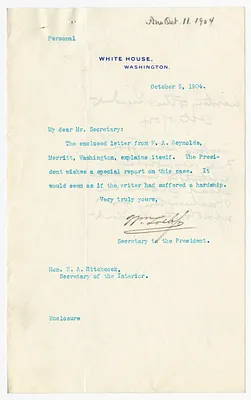 Letter from William Loeb to E. A. Hitchcock