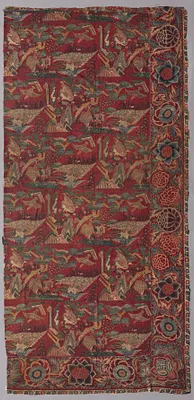 Chintz Bed Cover or Hanging with a Japanese-inspired Pattern, Right Half