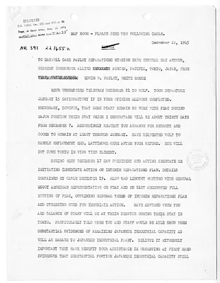 Cable from Edwin Pauley to H. D. Maxwell