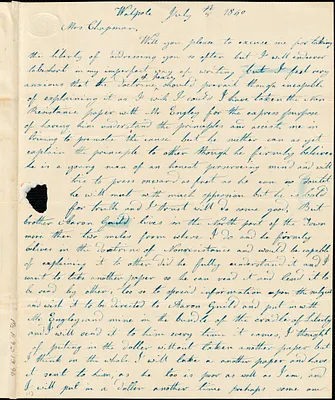 Letter from Mary Frisell Manter, Walpole, [Massachusetts], to Maria Weston Chapman, 1840 July 5