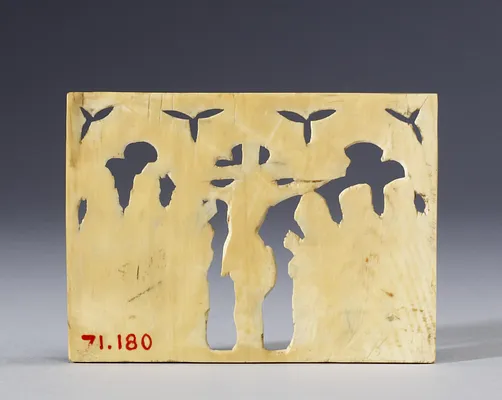 Panel from a casket/ suspect/forgery ?; Crucifixion