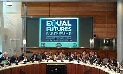 Valerie Jarrett at the Equal Futures Partnership Panel