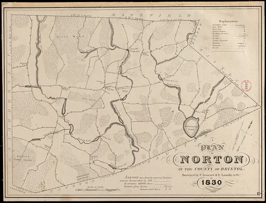 Plan of Norton made by E. Lincoln and C. Leonard, dated October 1830