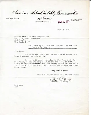 Letters Received to C.B. Lee, May 18, 1931