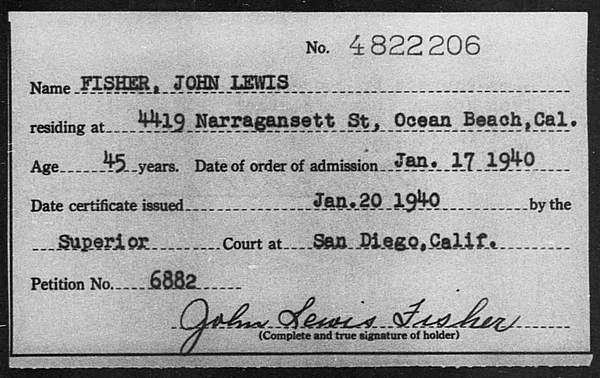 Fisher, John Lewis - 1940