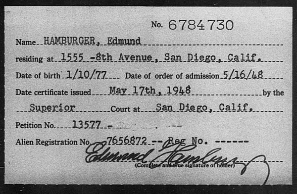 Hamburger, Edmund - 1948